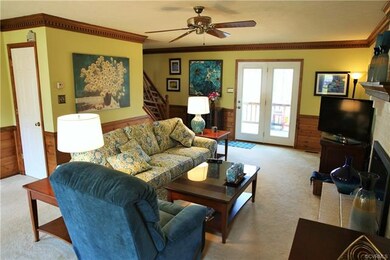 Living Room with French doors leading to deck