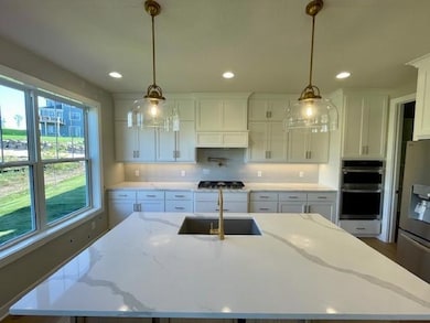 Gourmet kitchen with soft close handcrafted custom cabinets to the ceiling, oversized center island 36