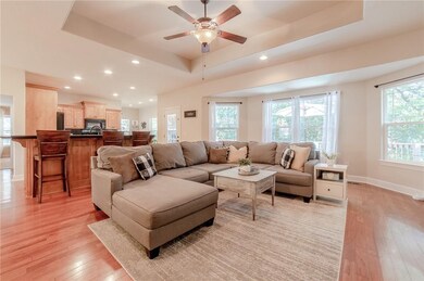 Lots of natural light in family room.
