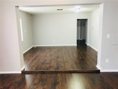 View from Living room towards Greatroom and hallwa