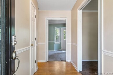 Hall with light carpet