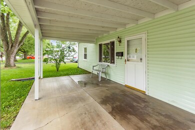 Front, covered patio.