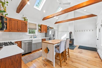 Bright Beamed Kitchen