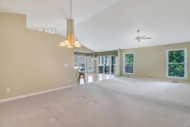 Open floorplan with dining are, living area open t