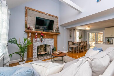 Living opens to the dining:kitchen