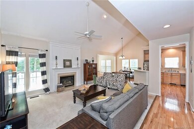 Large Open Two Story Vaulted Great Room with Firep