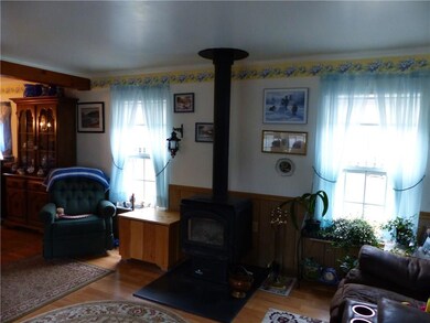 Living room with wood stove