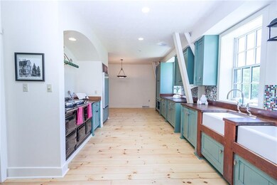 The kitchen offers abundant work space.