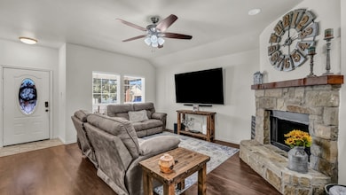 Living room with large front window