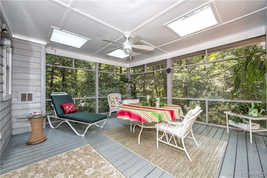 We love the screened porch with its skylights and