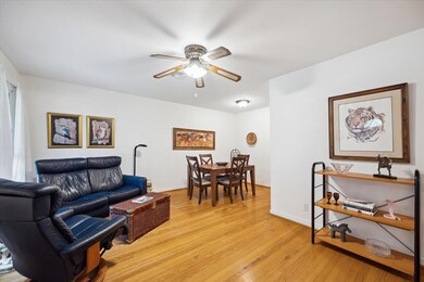 The front living room features hardwood floors and