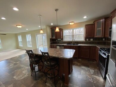 Kitchen open to dining area & living room