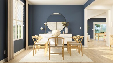Separate formal dining space or flex room with unlimited options. Brand new floorplan! These are artist's renderings of staged rooms, not actual home listed, but our home will be completed soon.
