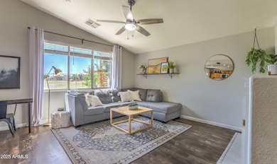 Den w/ Vaulted Ceilings