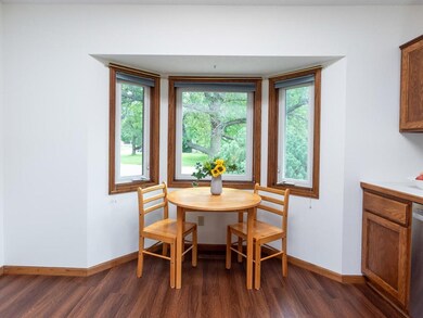 Informal dining area and lovely view from the bay 
