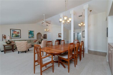 Large great room with vaulted ceiling