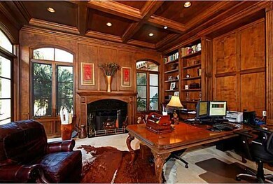 Very nice office with fireplace.