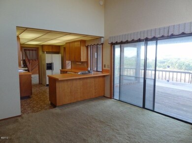 View to kitchen from family room