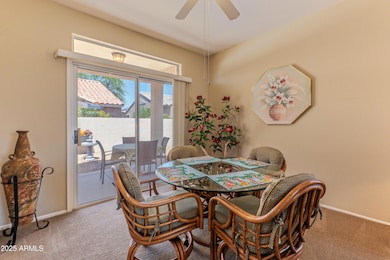 Dining room overlooks patio