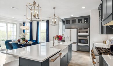 Kitchen with quartz island