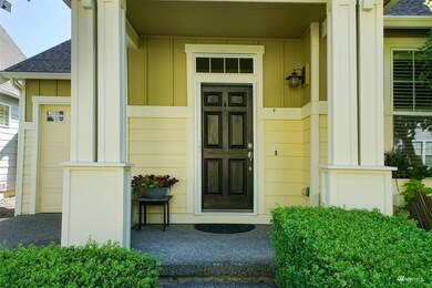 Covered front porch is very inviting.