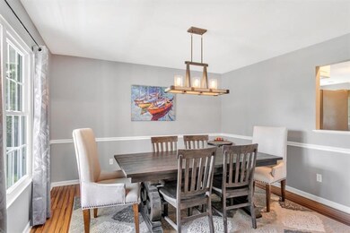 The dining room is situated to the left of the fro