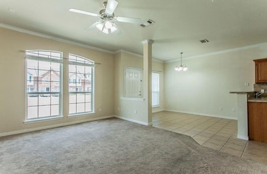 Unfurnished living room with light tile patterned