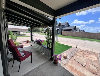 View of covered porch