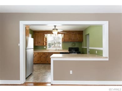 View of Kitchen from the Front Door