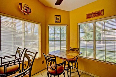 Cheerful breakfast nook with front view