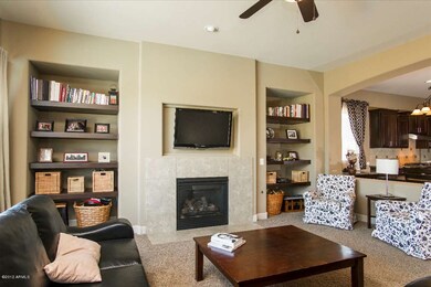 Family room and bookshelves