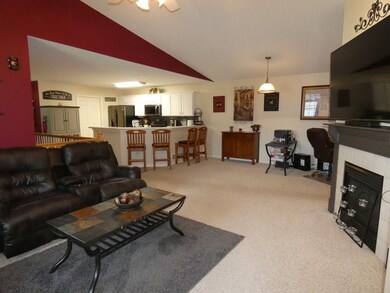 Great room with vaulted ceilings