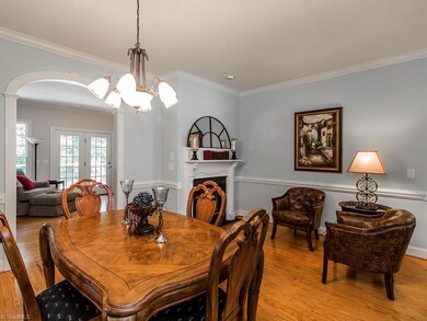 Sitting area in front of two sided fireplace.