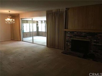 Brick fireplace in living room