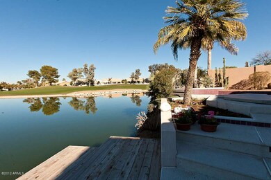View of golf course and lake from dock.