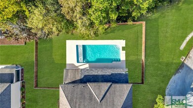 Pool drone shot- grass was greened