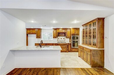 View from living area into kitchen