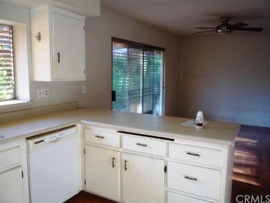 View from kitchen into dining room.