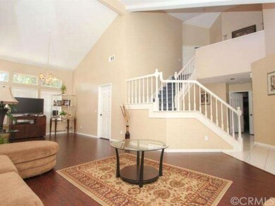 Living room, stair case view.