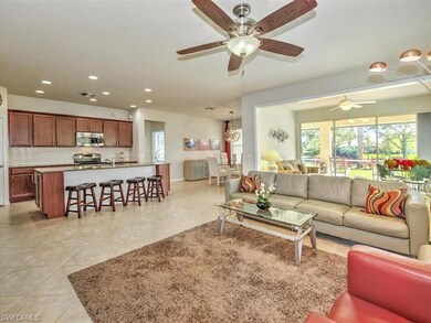 Great room open floor plan to dining, living, Fl s