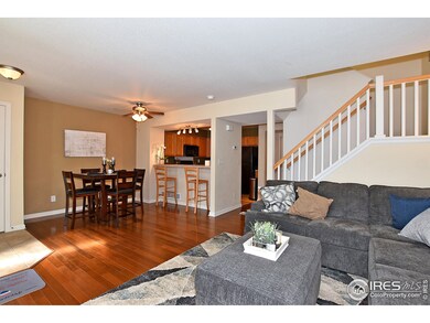 View into dining room and kitchen