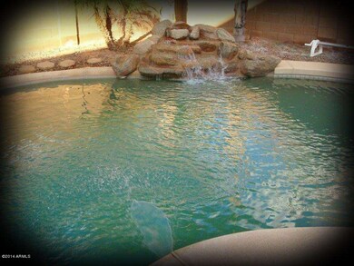 Heated Salt Water Pool with Waterfall