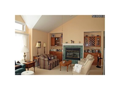 Spacious Family room with gas fireplace and built-