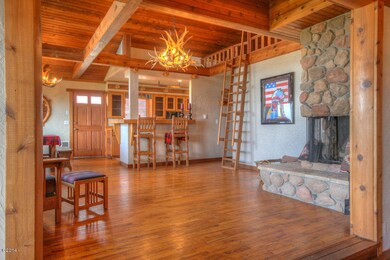Living room and fireplace