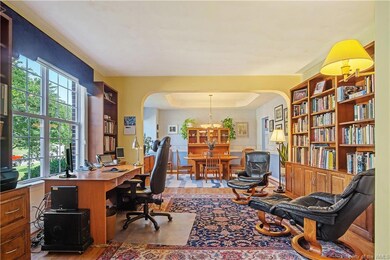 Office and Dining Room with custom built-ins, hard