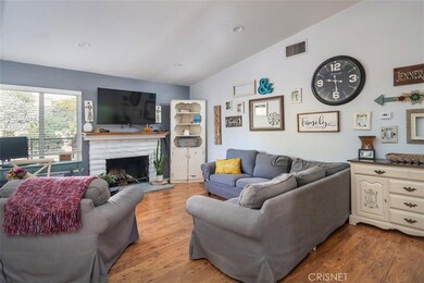 Living room with fireplace