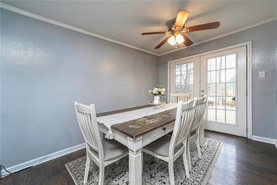 Load of natural light with french doors that lead