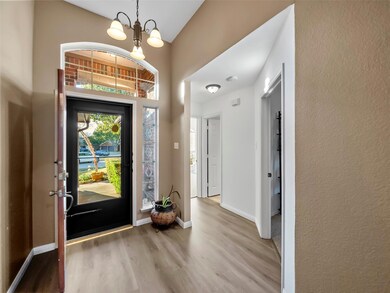 The storm door slides open to allow fresh air in o
