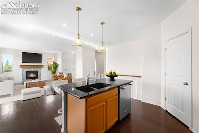 Virtually Staged. Kitchen and living room