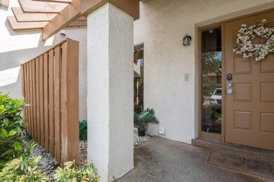 Entryway, nice private garden area.